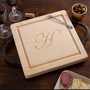 Personalized Maple Cutting Board/Charcuterie Board with Optional Iron Handles (12" x 12")