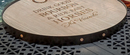 Engraved Oak Display Sign with Metal Band - 18" x 18" Circle
