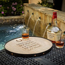 Personalized Oak Lazy Susan with Galvanized Steel Band