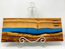 Personalized Engraved Olive Wood River Board, Charcuterie Board, Cheese Board (18"x7")
